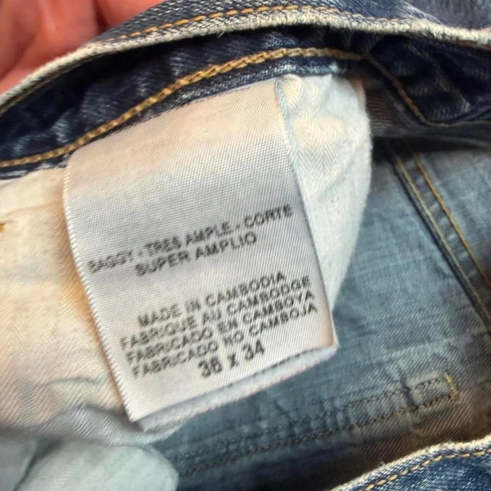 Vintage Y2K Levi's silvertab baggy wide leg denim blue jeans size 36x34